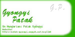 gyongyi patak business card